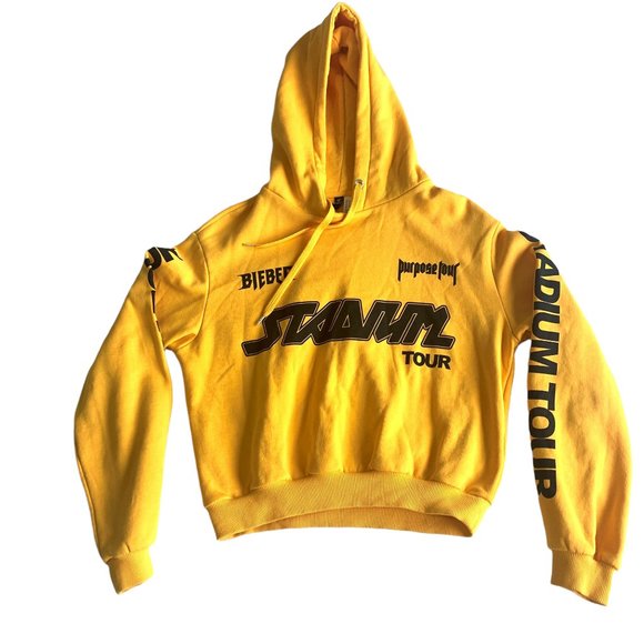 H&M Sweaters - 2/$30 H&M Bieber Stadium Tour Yellow Cropped Pullover Hoodies Small Sweatshirt